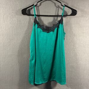 vintage apt 9 women tank top XS green lace forest fairy grunge whimsigoth dainty